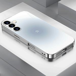 TEMU 삼성 갤럭시 A53/A54/노트 10/노트 20/노트 8/노트 9/S20/S21/S22/S23/S24/A06/S25/플러스 울트라 FE용 블루 펜타그램 전기도금 강화 유리 폰 케이스, 귀엽고 다용도, 사계절 선물로 적합, 일상 사용 케이스, 연중 보호, 독특한 디자인, 스타일리시 커버, 방수 케이스, 폰 프로텍터, 가제트 보호