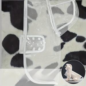 TEMU 1개 투명 강아지 우비 - 높은 시야 PVC, 소형, 중형 및 대형견에 적합, 시바 인우, 코기, 비숑 프리즈 등에 이상적, 비오는 날 산책 장비에 완벽 | 내구성 좋은 패션 필수품, 애완동물 우비, 향상된 시야