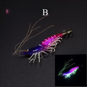 TEMU 1개 AVLCOAKY 발광 새우 & 오징어 낚시 루어 - 야광 소프트 풋 리얼리스틱 새우/오징어 지그 훅, 내구성 강한 인공 미끼, 바닷물/담수용, 농어, 파이크, 송어, 연어, 참치 (멀티컬러, 10.5cm/11.5g)