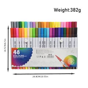 TEMU 아티스트용 듀얼팁 브러시 펜 - 빠른 건조, 미세 & 넓은 팁으로 색칠, 서예 및 일러스트레이션용 - 플라스틱 공예용품 키트