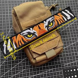 TEMU 백팩 재킷용 호크 앤 루프 자수 패치, 호랑이 눈 모랄 배지, 전술 엠블럼 장식 스티커