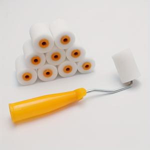 TEMU 벽면 페인팅용 2인치 스펀지 엄지 브러시 10개 포함 작은 롤러 키트, 편안한 핸들 장착 긴 롤러 프레임, 실용적이고 편리한 벽페인팅 도구