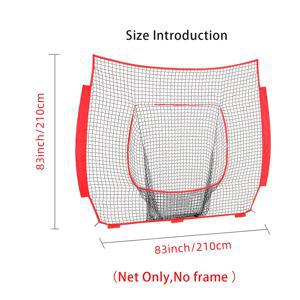 TEMU 7x7피트 헤비듀티 매듭 없는 폴리에스터 야구 및 소프트볼 교체용 네트 - 피칭, 타격 및 던지기 연습용 7줄 내구성 메쉬, 레드, 7x7피트 사이즈에 적합, 프레임 필요 없음, 야구 네트, 스포츠 장비, 견고한 구조, 강화된 가장자리, 스포츠 애호가용, 야구 훈련 장비, 소프트볼 장비, 야구 타격 메쉬, 타격 케이지
