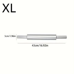TEMU MAMSHIB 미끄럼 방지 그립이 있는 헤비 듀티 스테인리스 스틸 롤링 핀 - 피자, 쿠키용 전문가용 페이스트리 롤러 - 세척 용이, 녹 방지, 가정 및 상업 주방에 적합 - 베이커를 위한 완벽한 크리스마스 & 할로윈 선물
