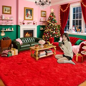 TEMU 1pc 얽히고 설킨 지역 깔개, 빨간 바닥 매트, 드라이 클리닝 카펫, 폴리 에스터 소재 깔개, 거실에 적합 침실 침대 옆 액세서리 식당 휴대품 보관소 홈 장식