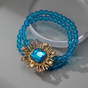 TEMU 여성을 위한 우아한 고급 18K 금장치 진석 합금 라인스톤 꽃 비즈 브래지릿, 일상적인 기회, банк릿 파티, 결혼식, 휴가, 쇼핑, 비즈니스, 통근용 액세서리