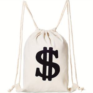 TEMU 돈 가방 코스튬 장식 - 대형 할로윈 끈 주머니 달러 기호 파티 선물용, 트릭 오어 트릿 가방,장난기 넘치는 액세서리,축제 액세서리,트릭 오어 트리터스