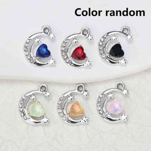 TEMU 8pcs 하트 모양 유리 패ンデ트 라인스톤 DIY 보석 만들기 아물트는 팔찌 목걸이 열쇠장 및 의류 액세서리에 완벽합니다