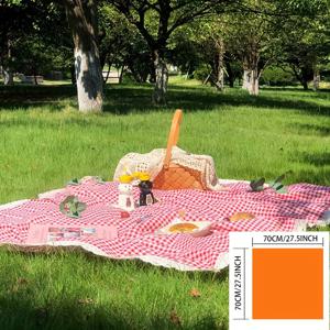 TEMU 3가지 사이즈 제공 레드 & 화이트 체크무늬 레이스 트림 피크닉 담요 - 캠핑, 해변, 사진 촬영용 세탁기 사용 가능한 테이블보 - 장식적인 가장자리가 있는 내구성 있는 직사각형 야외 담요