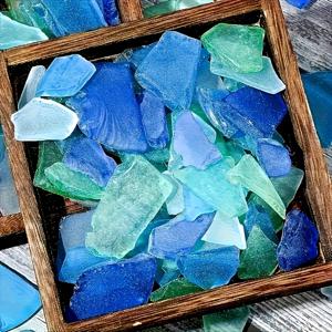 TEMU 바다 색상 유리 조각: 500G 핸드메이드 DIY 장식 세트 - 스타일리시하고 섬세한 디자인, 해변 웨딩 및 홈 인테리어, 할로윈, 학교 개학 선물용 액세서리 만들기