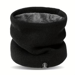 TEMU 여성용 노르딕 플리스 안감 넥 게이터 - 부드럽고 따뜻한 단색 스카프, 세탁기 사용 가능 & 정전기 방지, 다목적 오피스 & 캐주얼 겨울 액세서리, 우아한 넥웨어, 쉬운 관리 소재