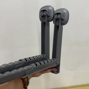 TEMU 2개입, 최신 다기능 드릴 불필요 투명 옷걸이, 공간 절약형 접이식 디자인, 강력 흡착 컵 포함, 발코니/실내 사용 – 아파트, 옷핀에 적합, 소형빨래집게, 빨래집게, 이불빨래집게, 브라스옷핀