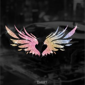 TEMU 1개 윙 모양 비닐 반짝이 스티커, 자동차, 트럭, , 노트북, 창문용, 스크래치 가리개, 초간단 부착, 스타일 변경 시 쉽게 떼어내기, 접착제 잔여물 없음, 대형 자동차 스티커,지프 스티커,자동차 범퍼 스티커