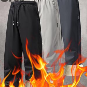 TEMU 3개입 남녀공용 보온 바지 - 탄성 허리 밴드가 있는 튼튼한 겨울 바지, 남녀 공용 논스트레치 원단, 헬스, 여행, 사무실, 두꺼운 남성용 보온 바지, 짐웨어, 레그 디자인, 내구성 있는 구조, 아웃도어 애호가, 트레이닝복 바지 남성, 남성바지, 트레이닝 바지, 여름바지 남성, 바지 남성, 남성 여름바지