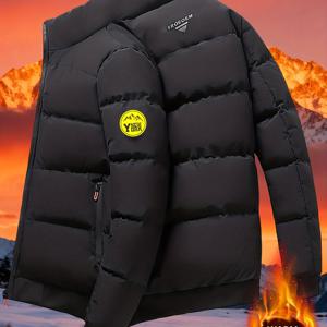 TEMU 2025 신상 남성 겨울 방한 자켓 | 스탠드 칼라 방풍 두꺼운 겨울 코트, 할로윈 출퇴근 캐주얼 다용도, 블루/베이지 블랙 멀티 컬러 옵션, 크리스마스 신상 남성 캠핑 신상