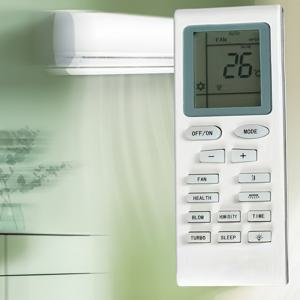 TEMU YBOF LCD 화면이 있는 리모컨 – 세련된 화이트 디자인, 여러 에어컨 리모컨 대체, 온도 및 시간 표시가 쉬운, 배터리 작동(AAA)