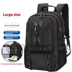 TEMU 초대형 용량 백팩 - 강력한 여행, 체육관, 캠핑용 백팩, 도난 방지 포켓 및 노트북 수납공간 포함, 다중 지퍼 포켓 - 남녀 공용 확장형 데이팩, 비즈니스, 학교, 휴가용 내구성 백팩 - 조절 가능한 어깨끈이 있는 블랙 백팩, 하이킹 장비, 세련된 디자인, 고품질 원단, 피트니스 애호가를 위한|노트북파우치|노트북가방