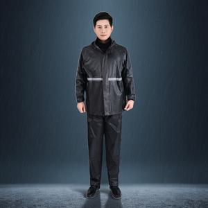 TEMU 폭우 방지 아웃도어 라이딩 남녀공용 레인팬츠 세트 노동보호 대형 앞뒤 반사 스트립 라이딩 포초