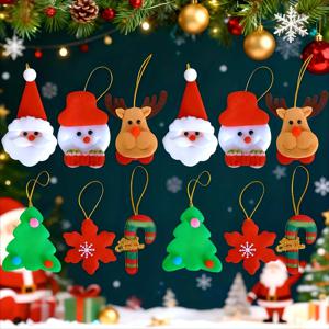 TEMU 12개 크리스마스 장식 세트, , 눈사람, 사슴, 눈꽃, 사탕 막대 & 트리 디자인 스타일의 크리스마스 트리 장식품 6개 포함 – 가정용 장식, 크리스마스 트리 걸이 장식품, 크리스마스, 추수감사절 선물로 완벽, 인테리어 장식소품, 마크라메 벽장식, 벽장식 인테리어소품, 집 꾸미기