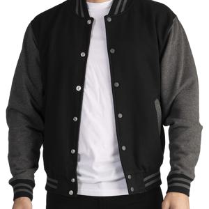 TEMU 남성용 컬러 블로킹 프레피 스타일 야구 자켓, 캐주얼 스타일 롱 슬리브 코트 아웃도어 옷