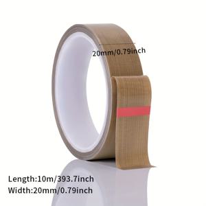 TEMU 10m 고온 저항 PTFE 테플론 테이프 - 난연성, 절연, 방수 접착제, 플라스틱/유리/금속 표면용, 전기 및 실내 사용에 이상적