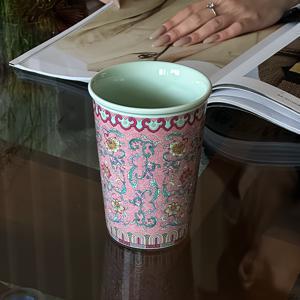 TEMU 주름이 있는 꽃무늬가 있는 세라믹 컵 - 손에 들 수 있는 편안한 손잡이, 균형 있는 느낌, 커피, 차, 핫 코코아, 마치와 함께 완벽한 컵 - 커피를 사랑하는 사람과 차를 마시는 사람에게 이상적인 선물, 커피 컵