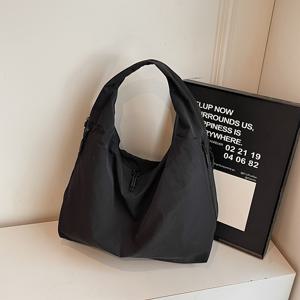 TEMU 여성용 대용량 스포티 토트백 - 나일론 크로스바디 파우치, 프론트 지퍼 포켓 & 멀티 지퍼 수납공간, 베이지/블랙 - 체육관, 여행, 대학, 일상 사용 - 손세탁 가능 디자인 가방, 디자인, 내구성 있는 소재, 데일리 커뮤터 필수품|토트백|미니크로스백