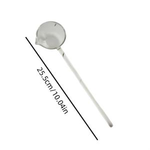 TEMU 1개 고급 보로실리케이트 유리 숟가락 컬러풀 핸들 - 내열성, 뜨거운 오일, 수프 및 소스용 긴 손잡이 - 튼튼하고 스타일리시한 주방 도구, 요리용 숟가락