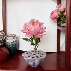 TEMU 1 세라믹 연꽃 씨꽃병, 수경 화분, 인공 식물 용기, 신선 수경 용기, 차도 테이블 장식, 세라믹 꽃병, 홈 데코용 꽃병, 홈 데코용 꽃병, 꽃용 꽃병, 꽃병