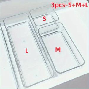 TEMU 3/7/8/25개 다기능 아크릴 투명 서랍 정리함 세트, 화장품 보관함, 데스크탑 정리용 뷰티 제품 & 사무용품, 홈 스토리지를 위한 책상 & 서랍 정리함