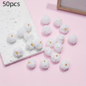 TEMU 50/100개 24가지 색상 가을과 겨울 슈퍼 소프트 인조 모피 펜던트 플러시 볼 매달린 펜던트 DIY 귀걸이 열쇠고리 액세서리 폼폼 매력 펜던트 크리스마스 휴일 차려입기 펜던트 선물