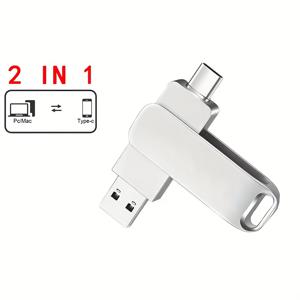 TEMU 타입-C OTG 고속 USB 플래시 드라이브 128GB 100GB 64GB 32GB 16GB 펜드라이브, 64GB 100GB 128GB 타입 C OTG USB 메모리 스틱 용량