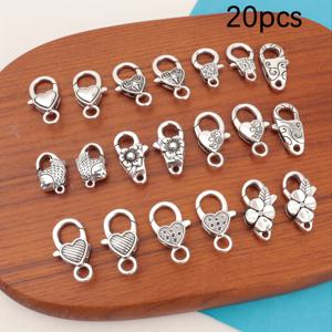 TEMU 20개 랜덤 혼합 합금 유니크한 모양의 고급 패턴 로브스터 걸쇠 팔찌/목걸이/키체인/걸이 장식품 수제 재료, 주얼리 제작에 적합