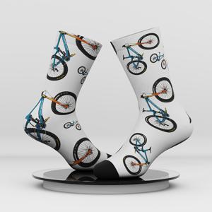 TEMU 남녀 공용 레트로 자전거 그래픽 양말 - 빈티지 자전거 프린트가 있는 중간 길이 사이클링 테마 신상 양말, 편안하고 통기성이 좋은 대나무 섬유 혼방