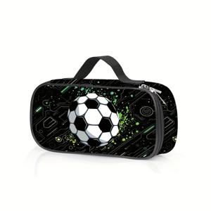TEMU 새로운 멋진 축구 패턴 프린트 필통, 보관 가방