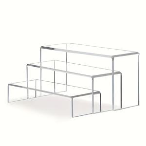 TEMU 3pcs 스텝 아크릴 디스플레이 랙 세트, 홈 장식 장식품, 다기능 보관 랙, 화장품, 보석, 과자, 인형, 모델, 향수에 적합 - 디저트 디스플레이 및 테이블탑 사용|향수|화장품정리함