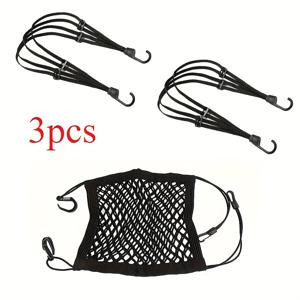 TEMU 3개 세트 헤비듀티 /헬멧 & 짐 정리용 스트랩 - 탄성 후크 & 루프 스트랩 시스템, 블랙 메쉬 스토리지 네트 버클 포함, , 스쿠터, ATV, 애완동물 케이지용 - 조절 가능한 스트랩 (도구 불필요)