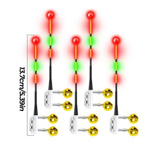 TEMU 5개 낚시대 팁 라이트와 벨, 고시력 야간 낚시 글로우 스틱, ABS 소재, 색상 변경 베이트 , 배터리 구동 (배터리 미포함), 배터리 없음, 낚시/베이트 알람, 낚시 장비, 잉어 낚시, 낚시 알람, 낚시 비트 알람, 베이스 , 낚시 모든 물품, 낚시 센서 알람, 경고