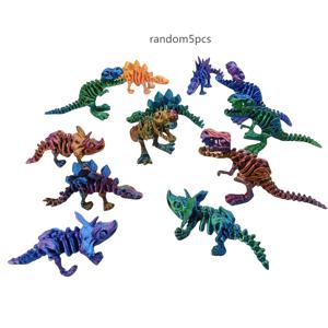 TEMU 3개 또는 5개 3D 프린팅 공룡 모델 세트 - 리얼리스틱 티라노사우루스 렉스, 트리케라톱스 & 스테고사우루스 피규어 | 파티 선물, 테이블 장식용 컬렉터블 플라스틱 공룡 (크리스마스/할로윈)