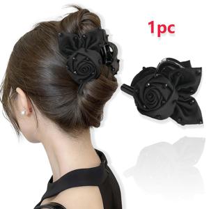 TEMU 1개 AYLHFO 우아한 장미 헤어 클립 - 반짝이는 액센트가 있는 빈티지 플로럴 디자인, 내구성이 뛰어난 아크릴 헤어핀 (여성용), 데일리 & 캐주얼 웨어에 적합, 스타일리시 헤어핀, 반짝이는 헤어핀, 머리핀 집게핀, 머리집게핀, 헤어 악세사리, 헤어집게, 헤어집게핀, 대형 집게핀, 헤어핀 집게, 리본머리핀|머리핀