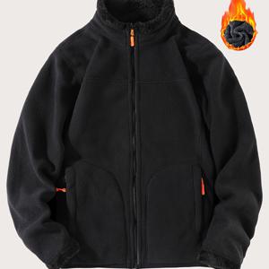 TEMU 여성용 스타일리시 양면 플리스 재킷 - 포켓이 있는 편안한 두꺼운 지퍼업, 베이지색, 캐주얼 가을/겨울 아우터웨어, 편안하고 따뜻한, 캐주얼 겨울복 | 지퍼업 재킷 | 지퍼업 재킷, 여성용 코트, 체육관 의류, 스포츠 의류, 후드티, 요가 의류, 체육관 착용, 여성용 체육관 의류|스포츠|요가|요가복