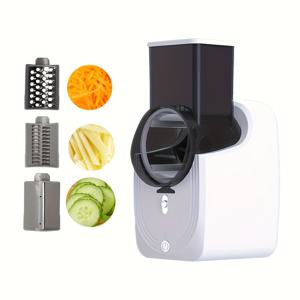 TEMU USB 전원 작동 전기 야채 다지기 - 강력한 다기능 푸드 프로세서, 3개의 교체 가능한 날 (다지기, 슬라이싱, 다지기), 빠른 청소, 가정 및 전문 주방을 위한 컴팩트한 디자인 - 요리사 및 가정에 이상적인 선물|야채다지기|전동채칼
