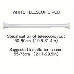 TEMU 다용도 드릴 없는 텔레스코픽 막대 - 쉬운 설치, 욕실용 스프링 로드, 기숙사 수건 및 옷걸이, 거실, 발코니, 주방용 휴대용 - 검정 & 흰색으로 구매 가능