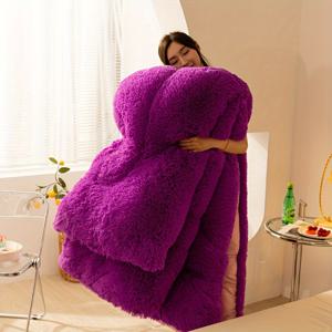 TEMU 1개 울트라 소프트 롱 플러시 밀크 플리스 겨울 담요, 양면 따뜻하고 포근한, 100% 폴리에스터, 세탁기 사용 가능, 추운 밤과 홈 데코에 완벽함, 추위 날씨 편안함 | 트로피컬 스타일 담요 | 퀼팅 구조의 플리스 담요|이불