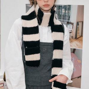 TEMU 1개 여성용 블랙 & 화이트 미니 스카프 - 슬림하고 우아한 레트로 넥워머, 탄력 있는 겨울 액세서리 초커 목걸이 칼라, 캐주얼 & 포멀 의상 (드레스, 블라우스용 짧은 랩핑 스카프) - 손세탁 가능