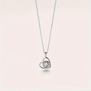 TEMU 맞춤형 사진 프로젝션 하트 펜던트 목걸이 - 여성을 위한 스테인리스 스틸 주얼리 선물, 발렌타인데이 & 어머니날, 골든 체인이 있는 럭셔리 스타일, 사계절 착용 가능, 로맨틱한 선물, 하트 모양 펜던트, 섬세한 장식