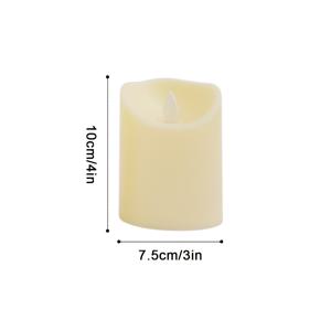TEMU 화재 없는 LED 기둥 캔들, 깜박이는 심지 - 배터리 작동, 3인치 지름, 따뜻한 빛으로 홈 & 휴일 장식, 배터리 미포함, 플라스틱 캔들, 크리스마스 축제 장식