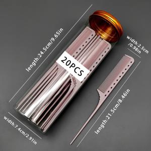 TEMU 20개 포인트 테일 빗 세트, 사진 스튜디오용 웨딩 헤어드레싱 브러시, 내구성 있는 레진 플라스틱