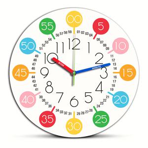 TEMU 1개 원형 벽시계, 컬러풀 디자인과 무소음 쿼츠 운동이 있는 나무 프레임 - 침실, 거실, 사무실, 주방, 욕실에 이상적 (배터리 사용되지만 포함되지 않음), 홈데코, 욕실 시계, 세련된 타임피스, 모던한 클록, 내구성 있는 목재, 가벼운 시계, 배터리로 작동하는 시계, 장식용 시계, 홈 데코레이터, 인테리어|시계|벽시계|벽시계