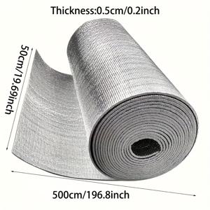 TEMU 알루미늄 포일 단열 창문 필름 대형 롤, 5mm 두께 양면 알루미늄, 눈부심 및 열 감소, 에너지 절약형 상업 등급 방음